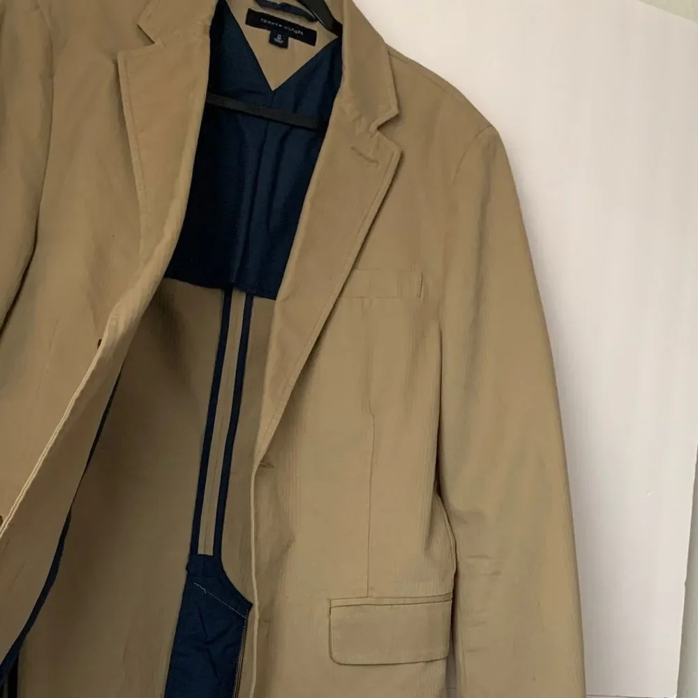 Tommy Hilfiger Men Cotton Tan Blazer Jacket Size 40M